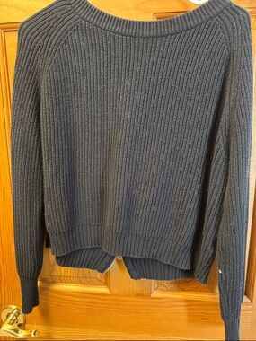 Philosophy Women's Charcoal Ribbed Crewneck Sweater